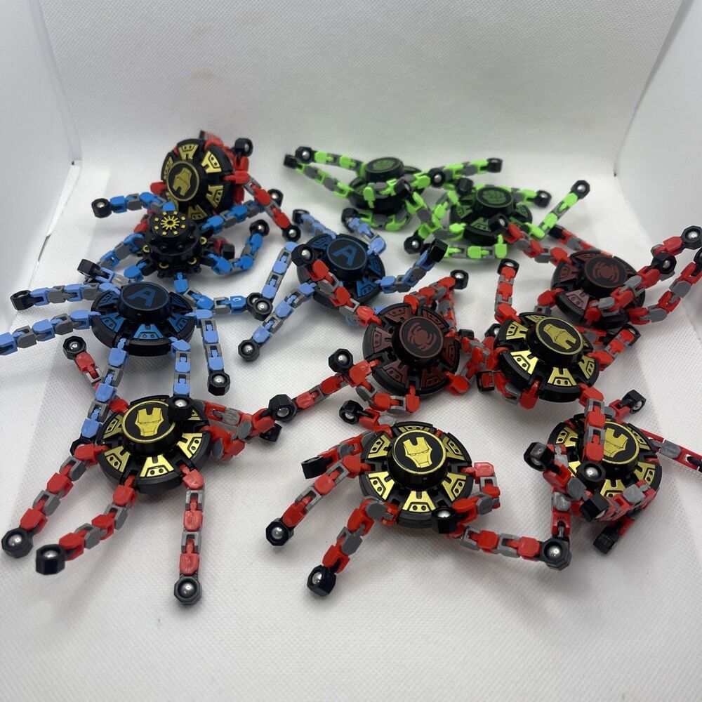 Lot of 12 Deformable Fidget Robot, Deformable Fingertip Gyro, Kids DIY